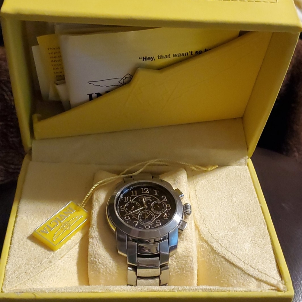 INVICTA 3348 with Battery SS Quartz Watch w/Box